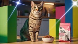 10 Best Cat Food for Sensitive Stomach and Vomiting | Vet-Approved Picks for Gentle Digestion And Hairball Control - Happy healthy cat eating from a bowl with vet-approved cat food for sensitive stomach and vomiting, gentle digestion, and hairball control