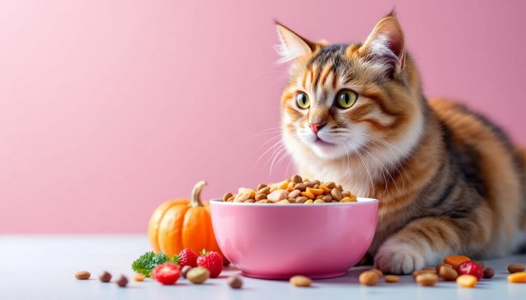 Best cat food for sensitive stomach | vet-approved top picks, feeding tips & complete buyer’s guide - healthy adult cat eating premium vet-approved cat food for sensitive stomachs, surrounded by natural digestible ingredients like chicken, turkey, pumpkin, and rice. High-protein, highly digestible, and hypoallergenic options for kittens and adult cats.