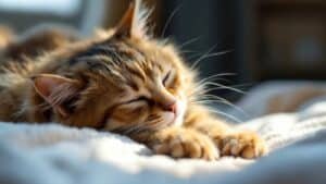 How to Tell If My Cat Is Sick | Vet-Approved Signs & What to Do Next - Domestic cat showing early signs of illness, lying down indoors with subtle lethargy and dull fur, highlighting warning signs of cat sickness